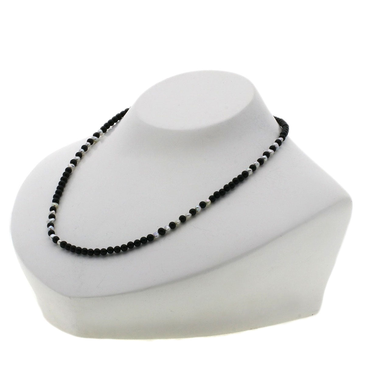 Onyx Pearl Pearl Necklace K18 White Gold  6.5g　Ladies