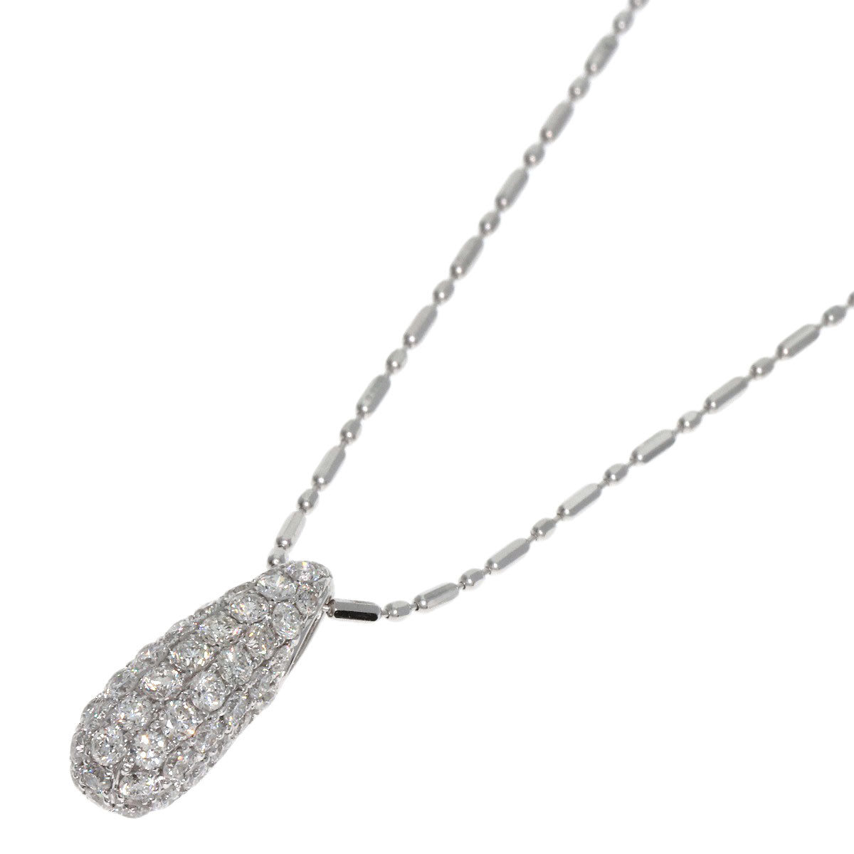 0.4ct Pave Diamond Necklace K18 White Gold  2.4g　Ladies