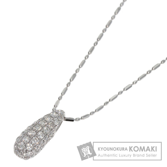 0.4ct Pave Diamond Necklace K18 White Gold  2.4g　Ladies