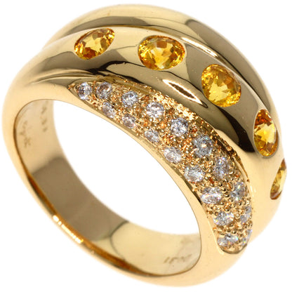 Jeunet   Ring Sapphire Diamond K18 Yellow Gold Ladies