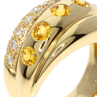 Jeunet   Ring Sapphire Diamond K18 Yellow Gold Ladies