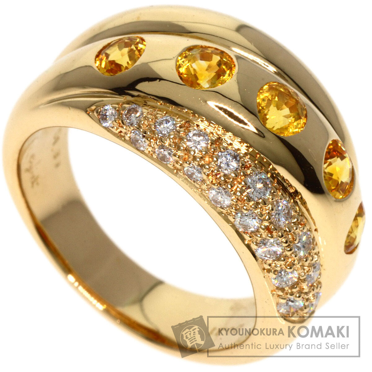 Jeunet   Ring Sapphire Diamond K18 Yellow Gold Ladies