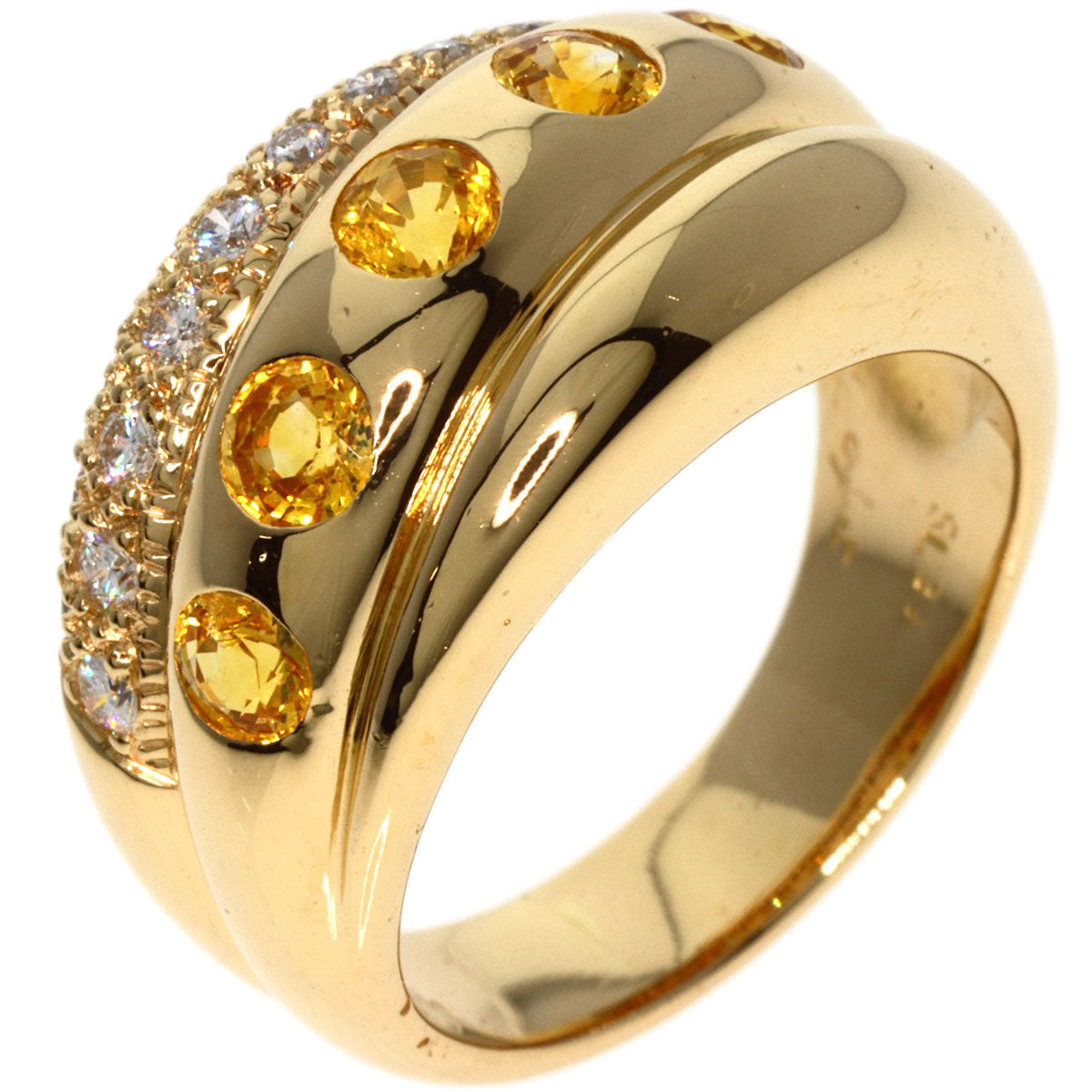 Jeunet   Ring Sapphire Diamond K18 Yellow Gold Ladies