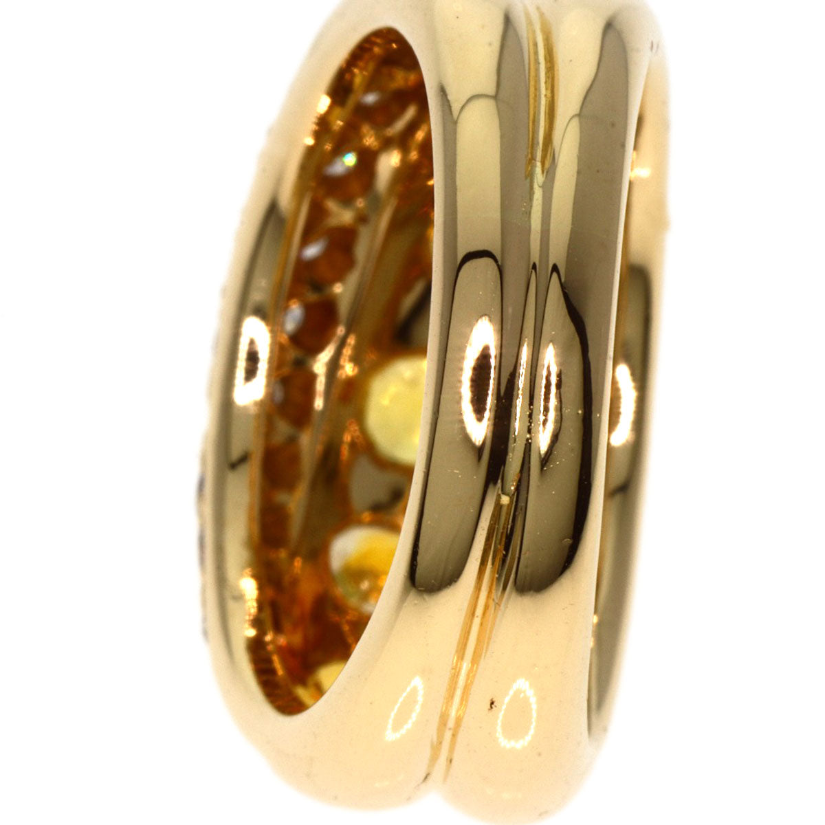 Jeunet   Ring Sapphire Diamond K18 Yellow Gold Ladies