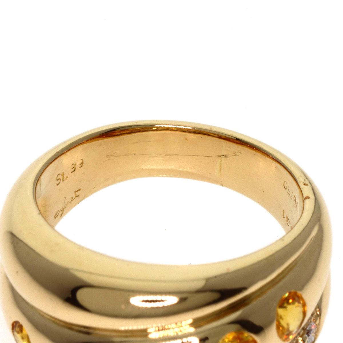 Jeunet   Ring Sapphire Diamond K18 Yellow Gold Ladies