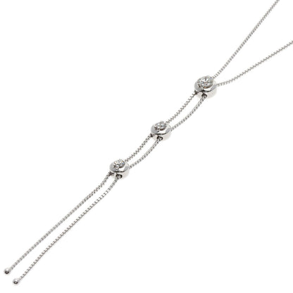 TASAKI 3P Diamond Necklace K18 White Gold Ladies [Used]