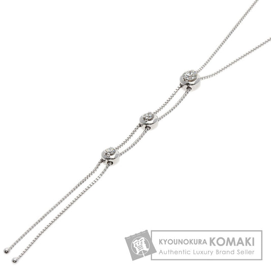 TASAKI 3P Diamond Necklace K18 White Gold Ladies [Used]