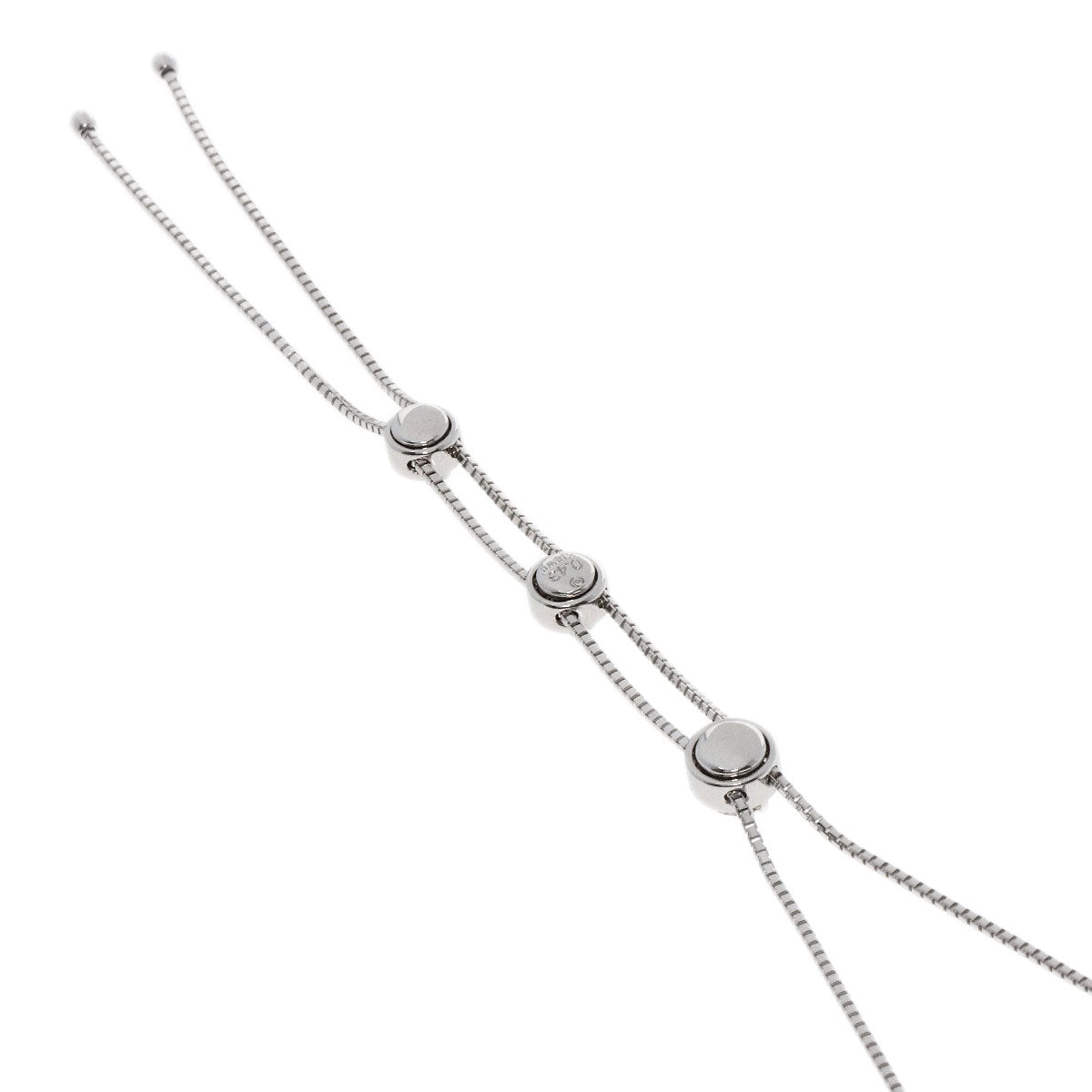 TASAKI 3P Diamond Necklace K18 White Gold Ladies [Used]