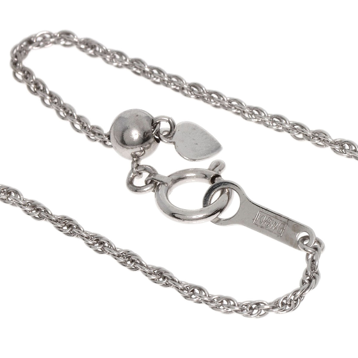 1.4ct Diamond flower motif Necklace K18 White Gold 12.5g　Ladies