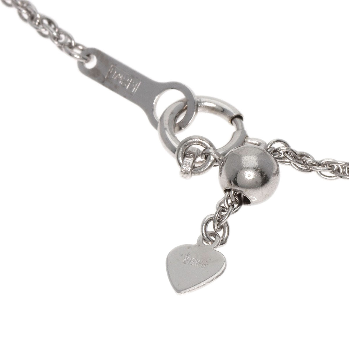 1.4ct Diamond flower motif Necklace K18 White Gold 12.5g　Ladies