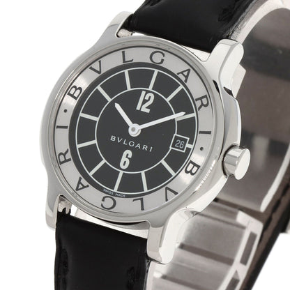 BVLGARI Solo tempo Watches ST29S Stainless Steel/Leather Ladies