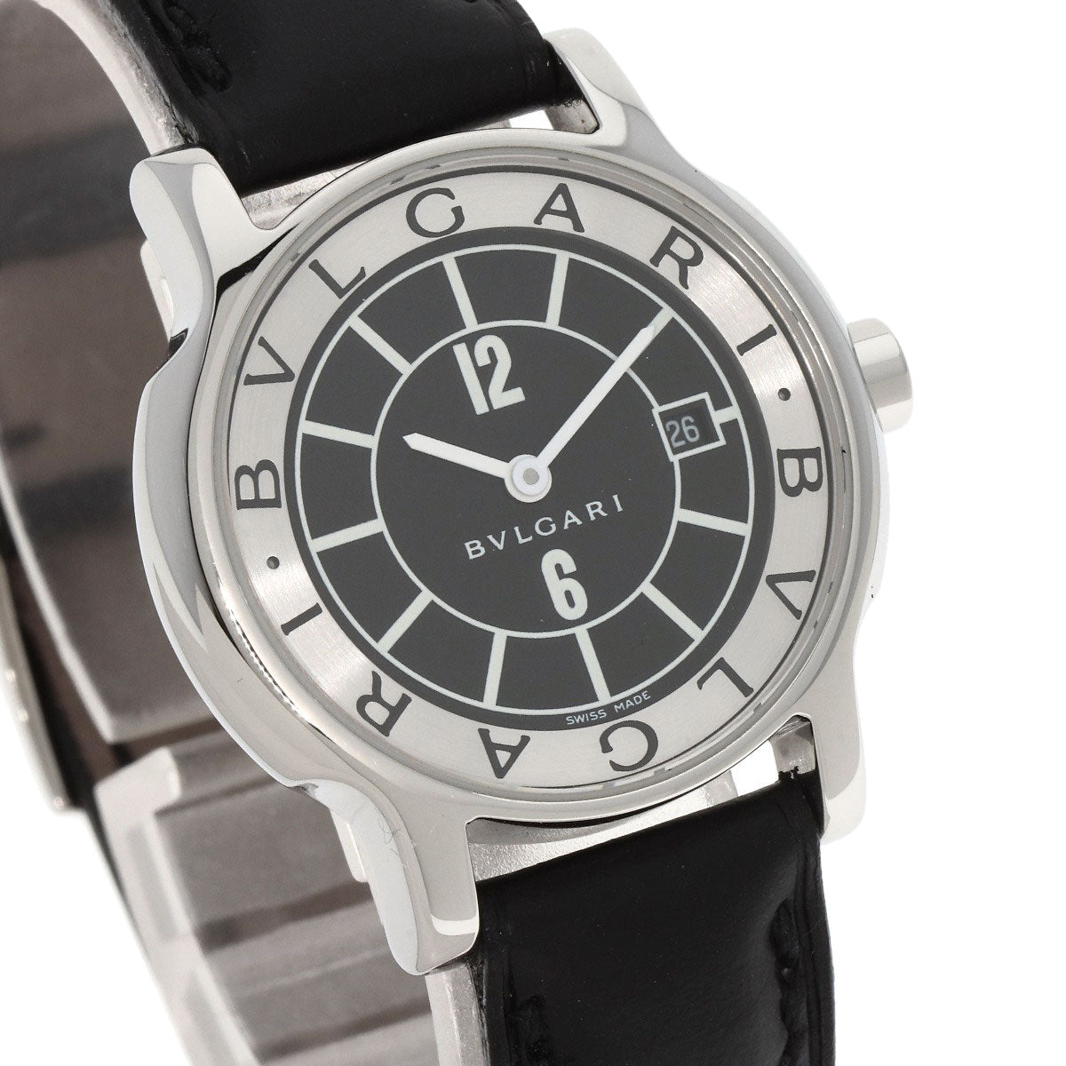 BVLGARI Solo tempo Watches ST29S Stainless Steel/Leather Ladies