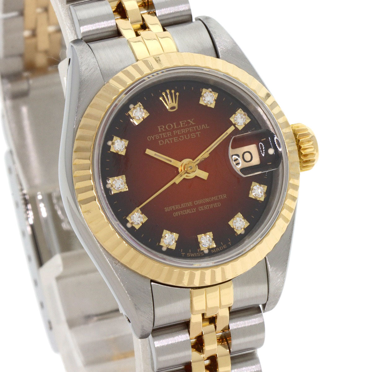 ROLEX DATEJUST 10P Diamond Watches 69173G Stainless Steel/SSxK18YG Ladies