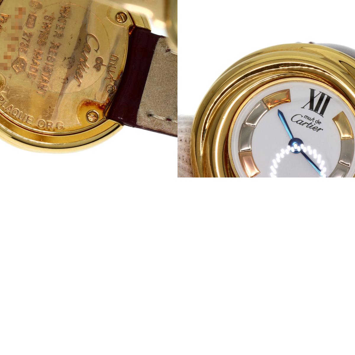 CARTIER Must Trinity ー Watches W1010644 Gold Plated/Leather Ladies