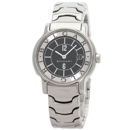 BVLGARI Solotempo Black Watches ST29S Stainless Steel/Stainless Steel Ladies