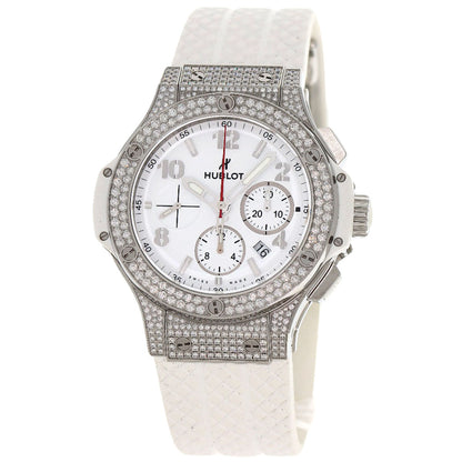 HUBLOT Big Bang White Pave Diamond Watches 301.SE.230.WR174 Stainless Steel/Rubber mens