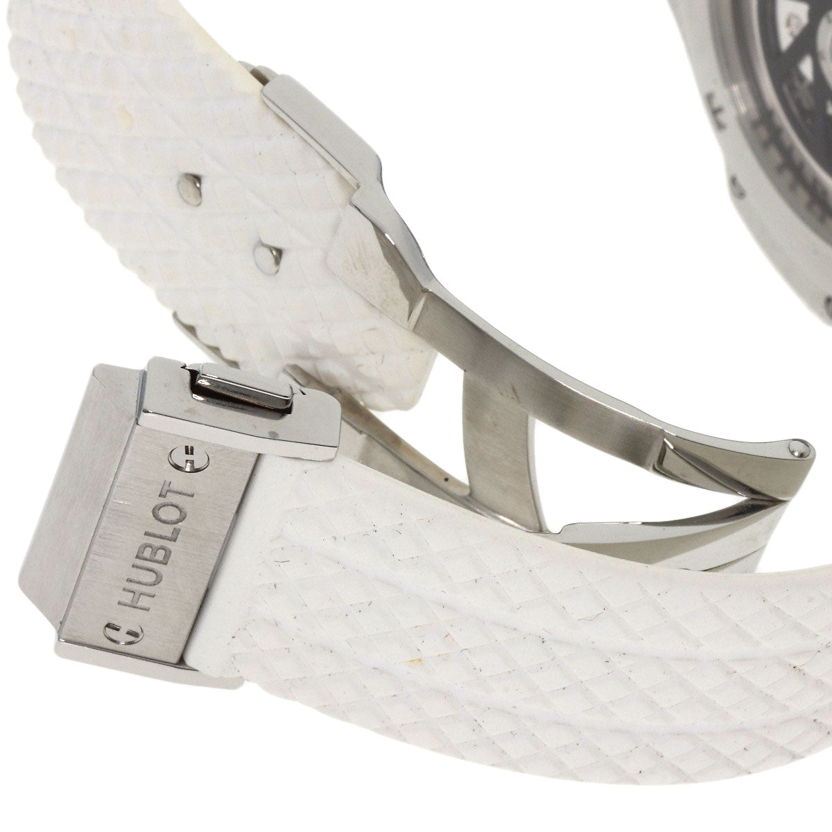 HUBLOT Big Bang White Pave Diamond Watches 301.SE.230.WR174 Stainless Steel/Rubber mens