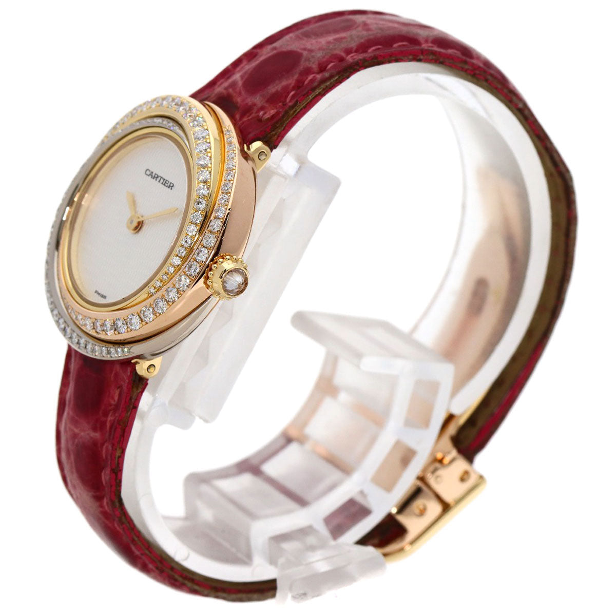 CARTIER Trinity Diamond Watches WG200351 K18 Pink Gold/Leather Ladies