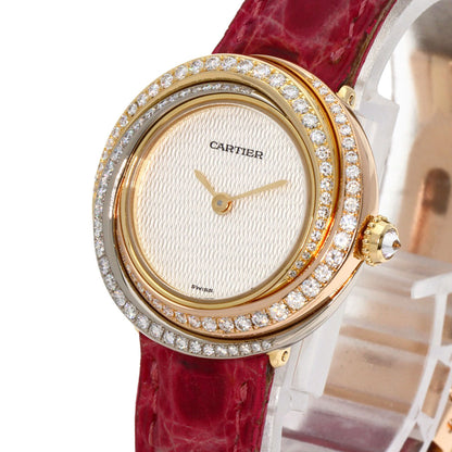CARTIER Trinity Diamond Watches WG200351 K18 Pink Gold/Leather Ladies