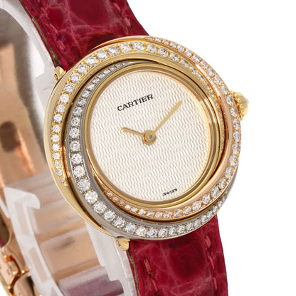 CARTIER Trinity Diamond Watches WG200351 K18 Pink Gold/Leather Ladies