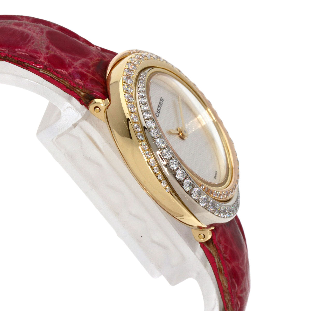 CARTIER Trinity Diamond Watches WG200351 K18 Pink Gold/Leather Ladies