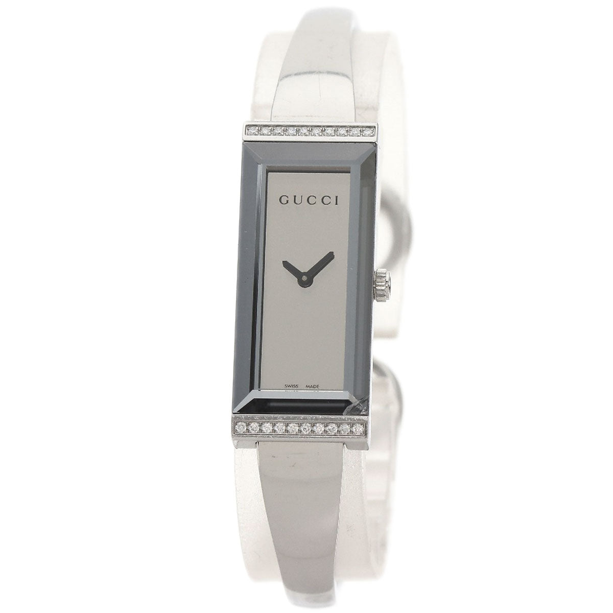 GUCCI Square Face Bezel Diamond Watches 127.5 Stainless Steel/Stainless Steel Ladies