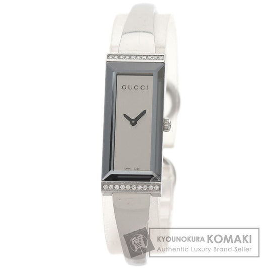 GUCCI Square Face Bezel Diamond Watches 127.5 Stainless Steel/Stainless Steel Ladies