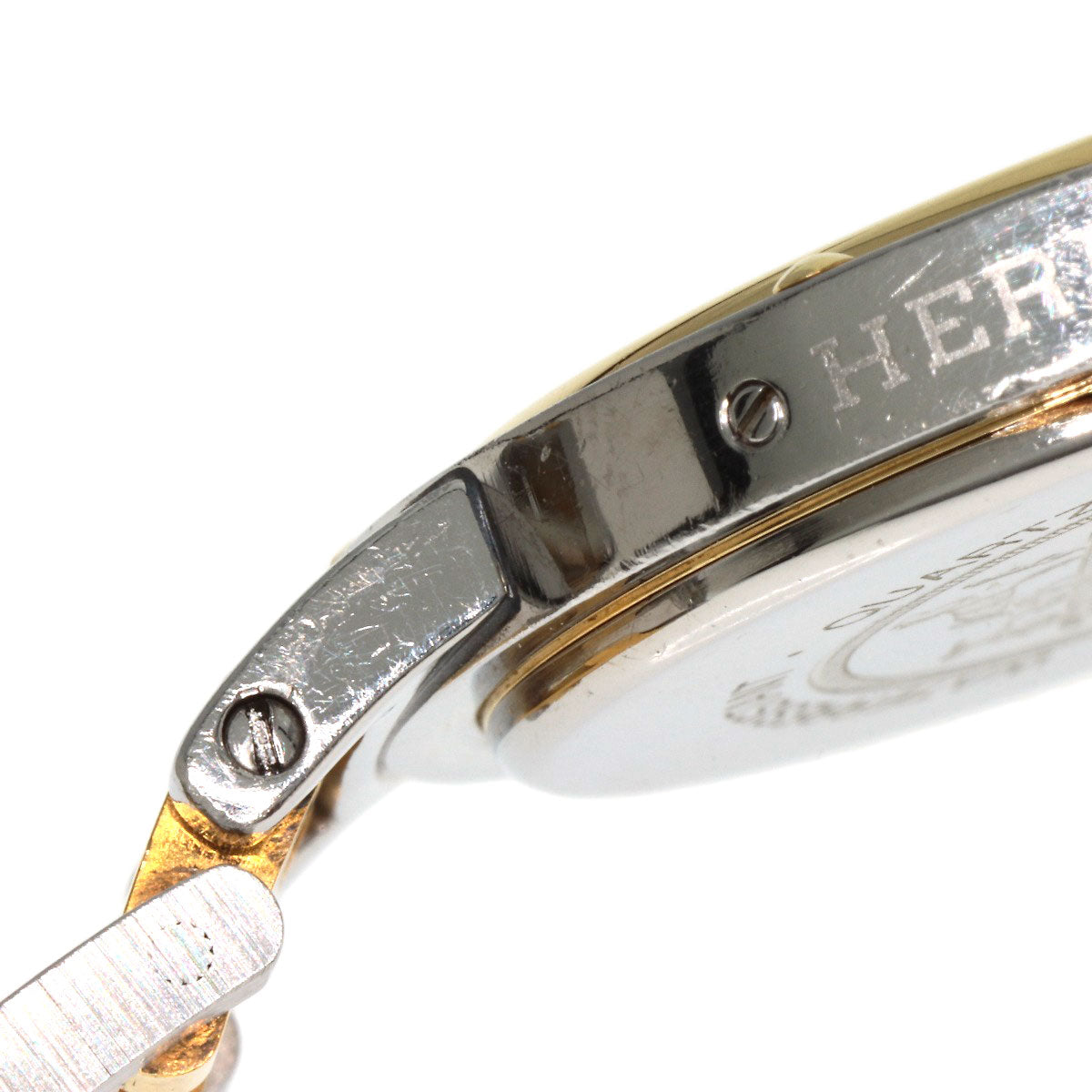 HERMES Clipper Old Belt Watches Stainless Steel/SSxGP mens