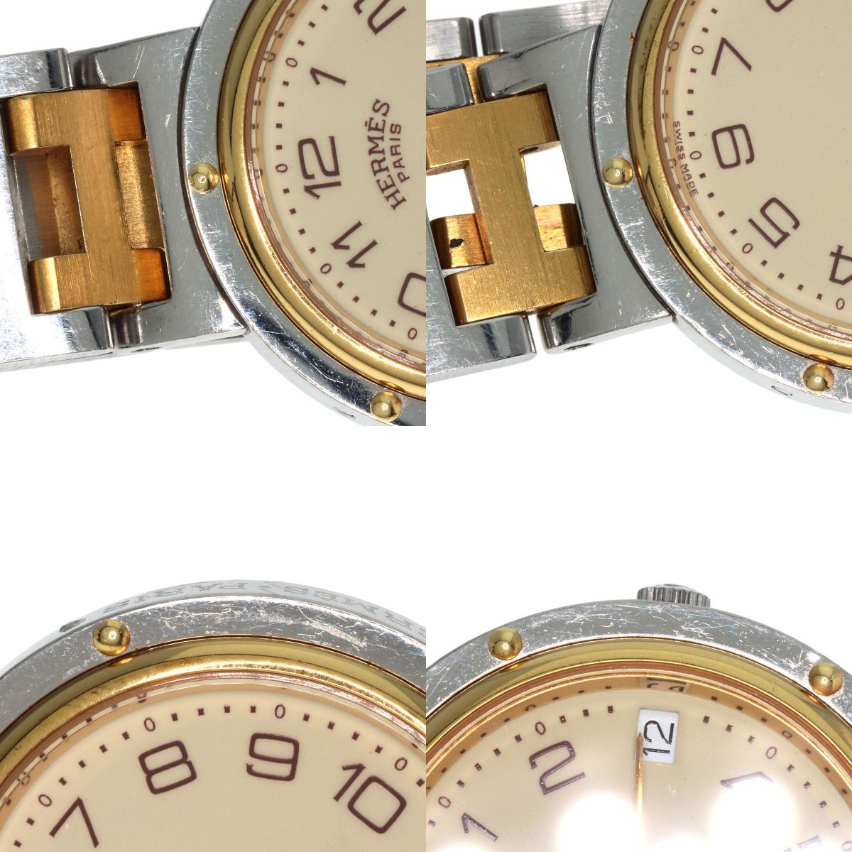 HERMES Clipper Old Belt Watches Stainless Steel/SSxGP mens