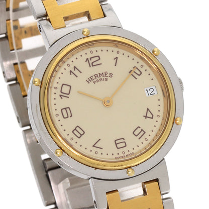 HERMES Clipper Old Belt Watches  Stainless Steel/SSxGP mens