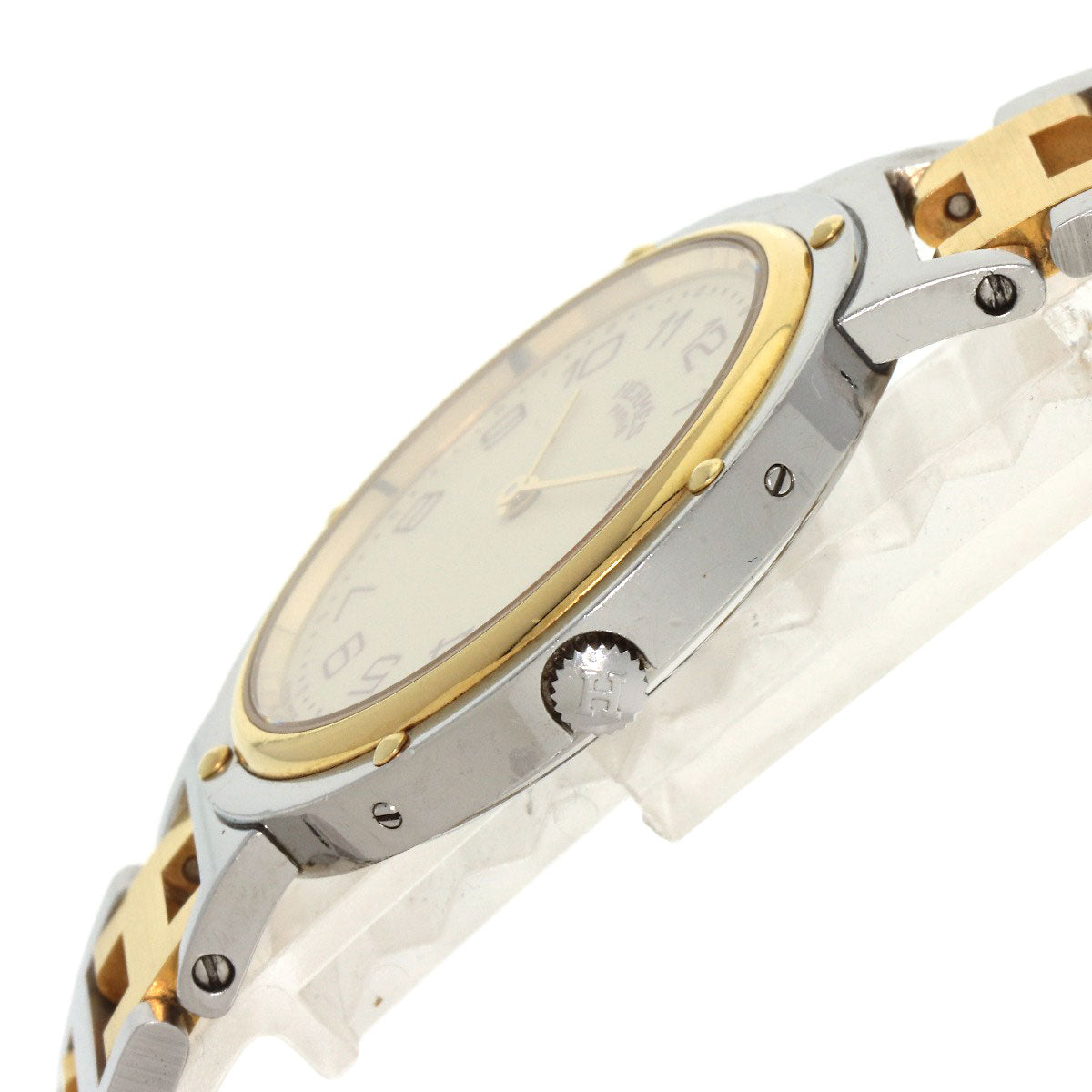 HERMES Clipper Old Belt Watches Stainless Steel/SSxGP mens