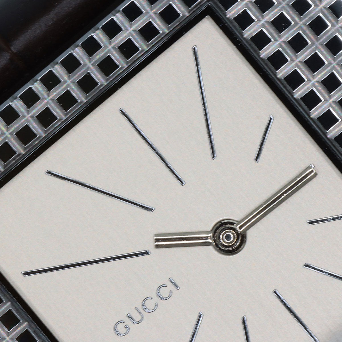 GUCCI Square face Watches 7100M Stainless Steel/Leather mens