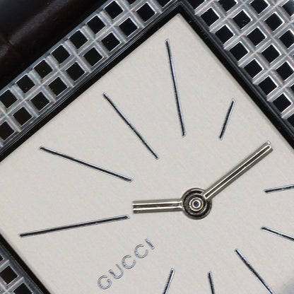 GUCCI Square face Watches 7100M Stainless Steel/Leather mens