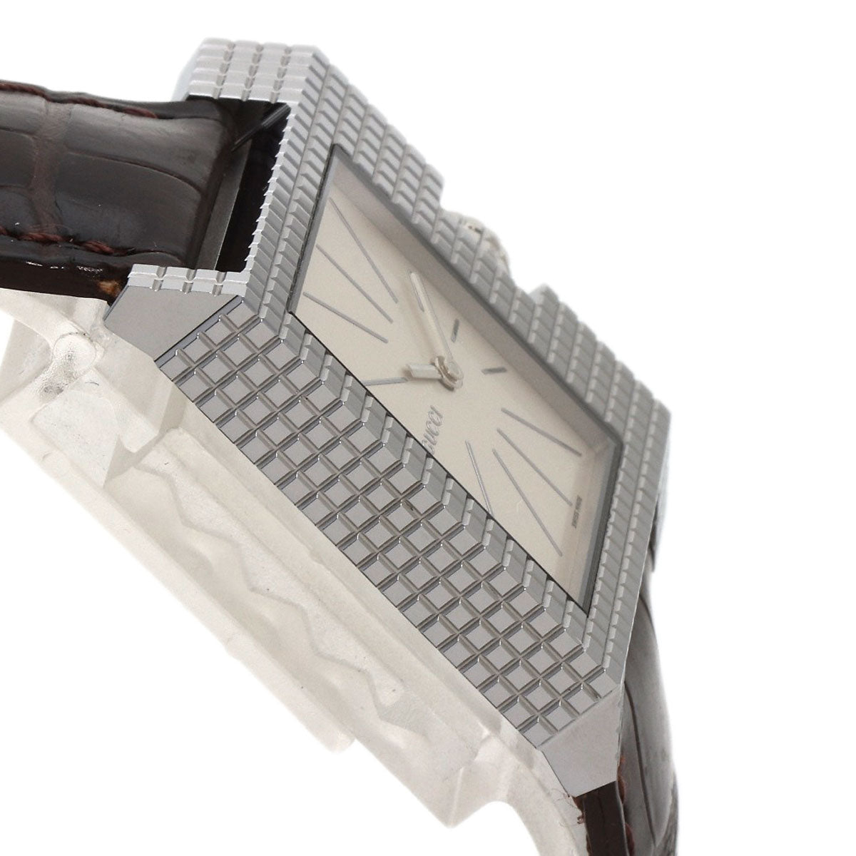 GUCCI Square face Watches 7100M Stainless Steel/Leather mens