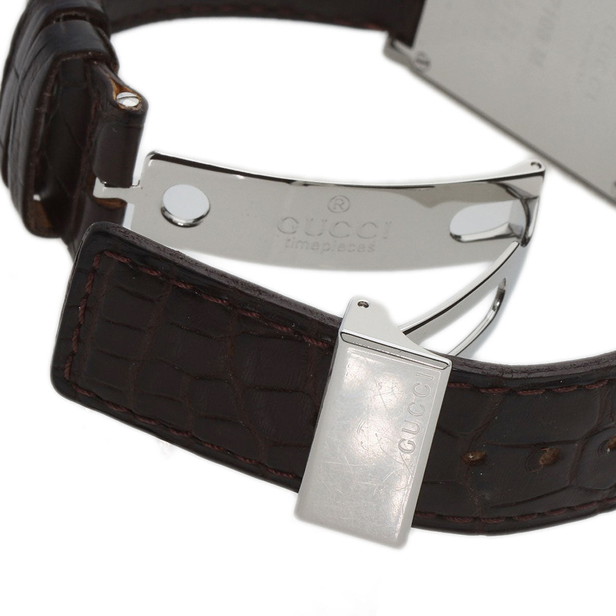 GUCCI Square face Watches 7100M Stainless Steel/Leather mens