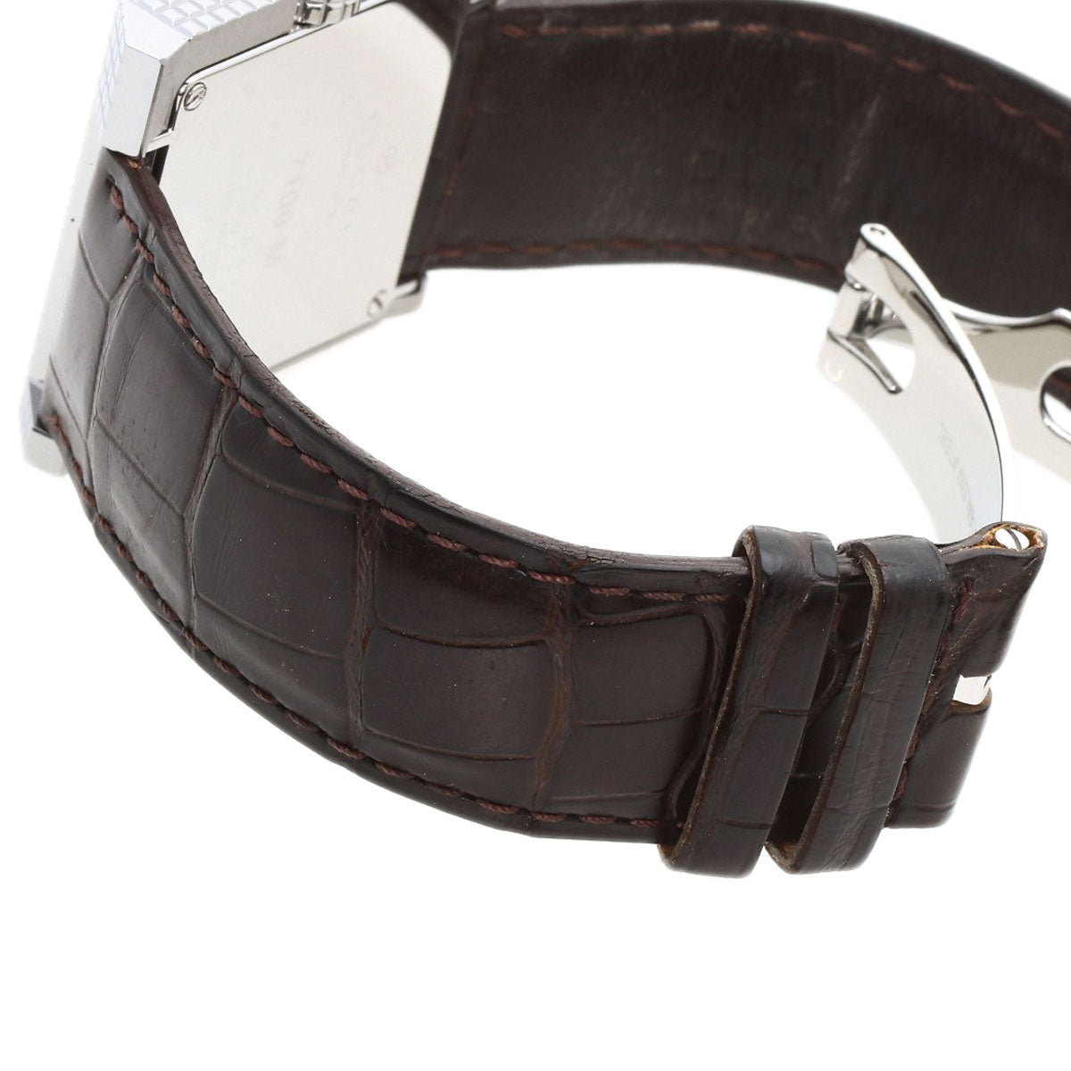 GUCCI Square face Watches 7100M Stainless Steel/Leather mens