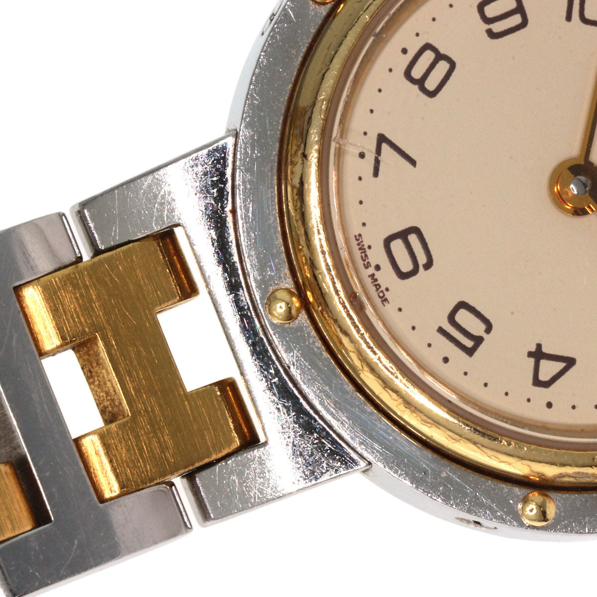 HERMES Clipper Old Belt Watches Stainless Steel/SSxGP Ladies