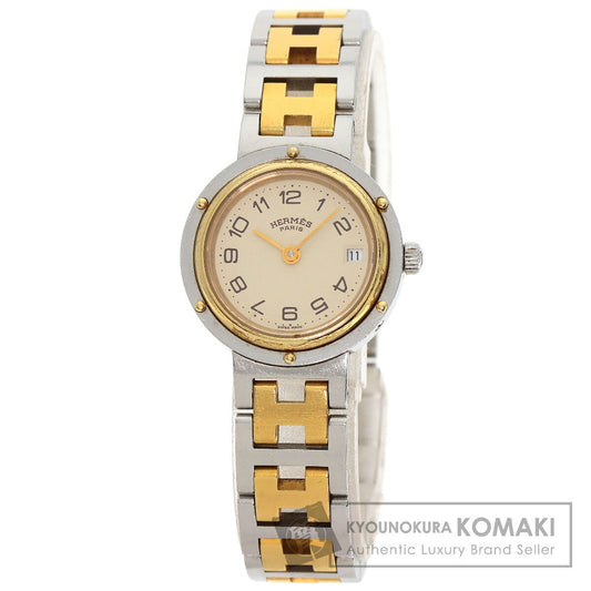 HERMES Clipper Old Belt Watches Stainless Steel/SSxGP Ladies
