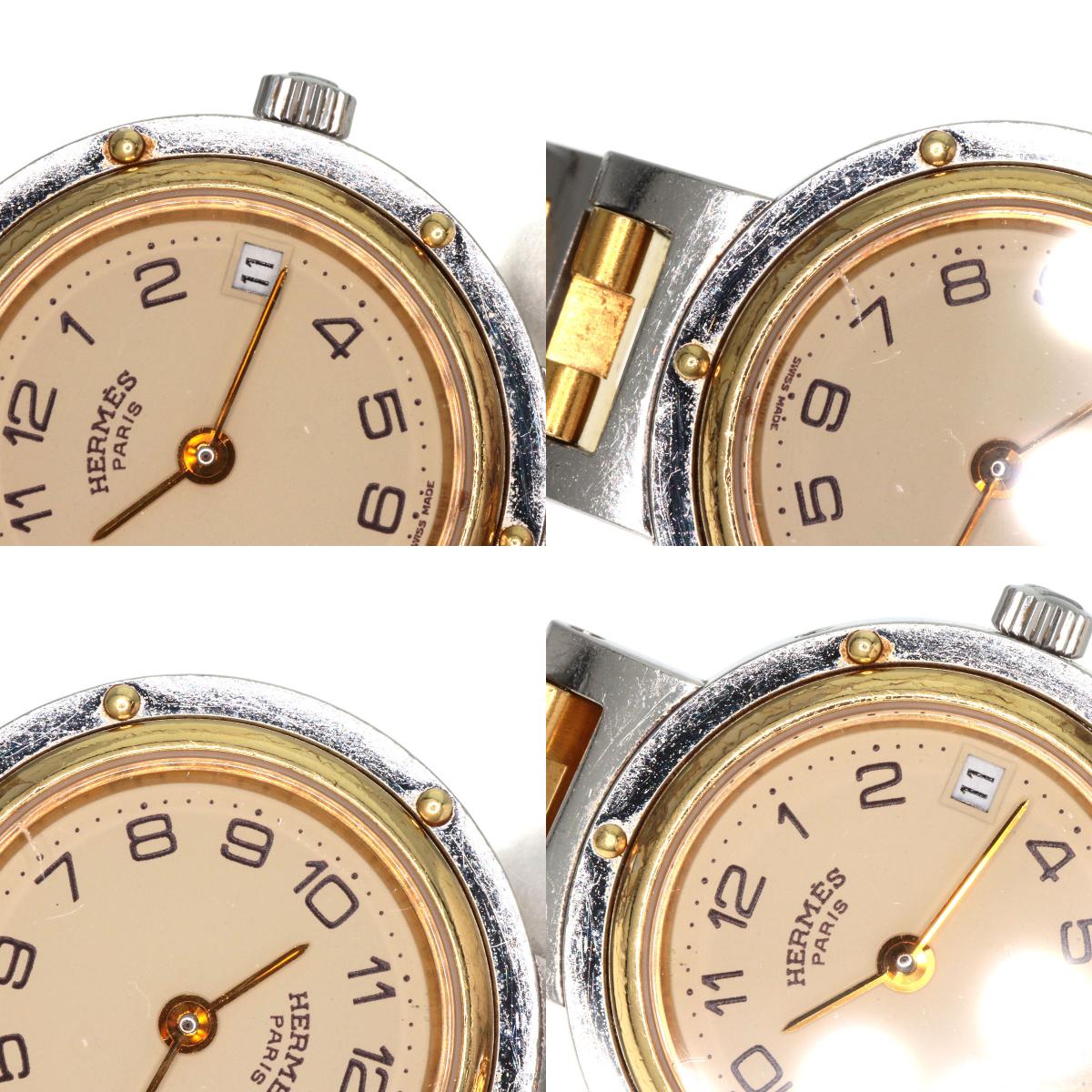 HERMES Clipper Old Belt Watches Stainless Steel/SSxGP Ladies