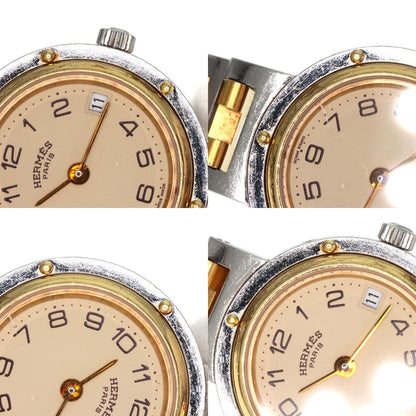 HERMES Clipper Old Belt Watches Stainless Steel/SSxGP Ladies