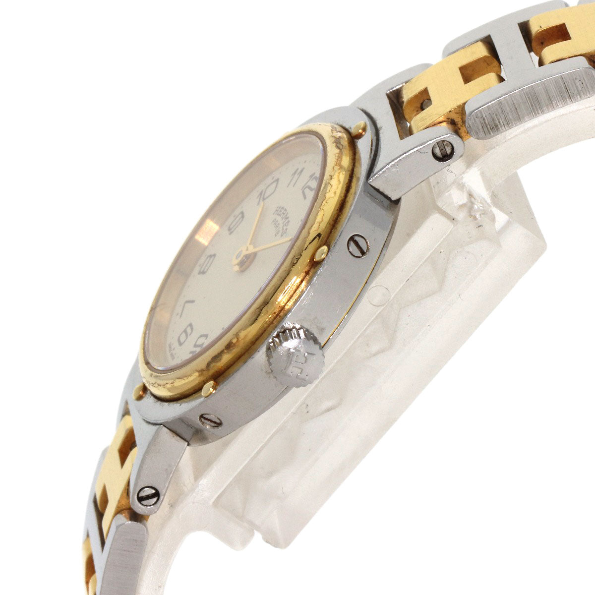 HERMES Clipper Old Belt Watches Stainless Steel/SSxGP Ladies