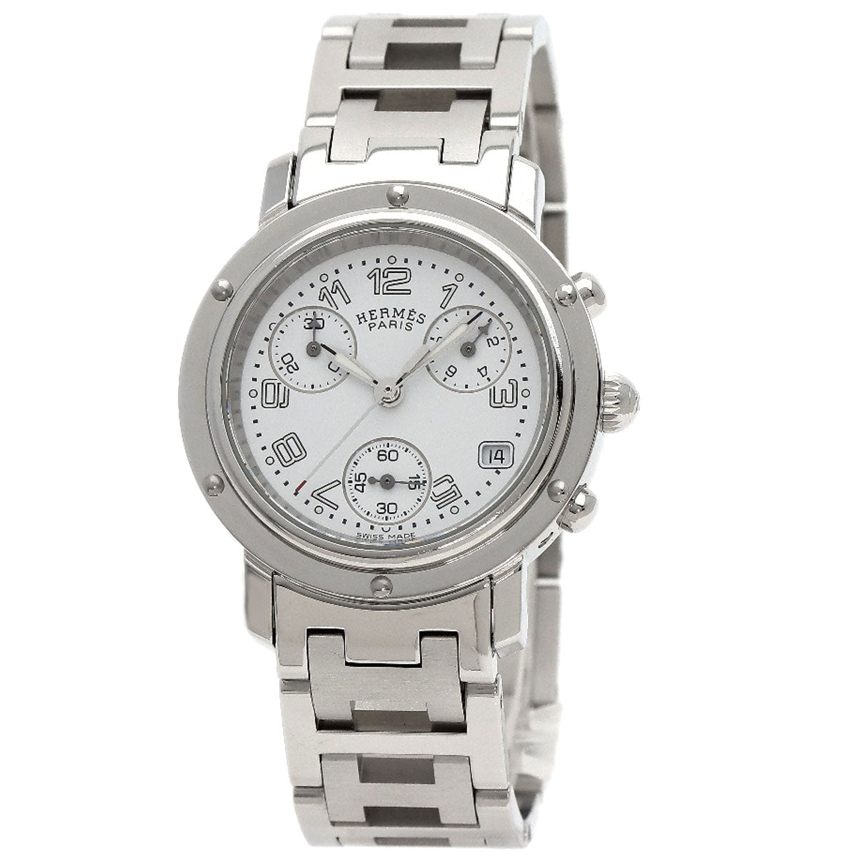 HERMES Clipper Chronograph New Buckle Watches CL1.310 Stainless Steel/Stainless Steel Ladies