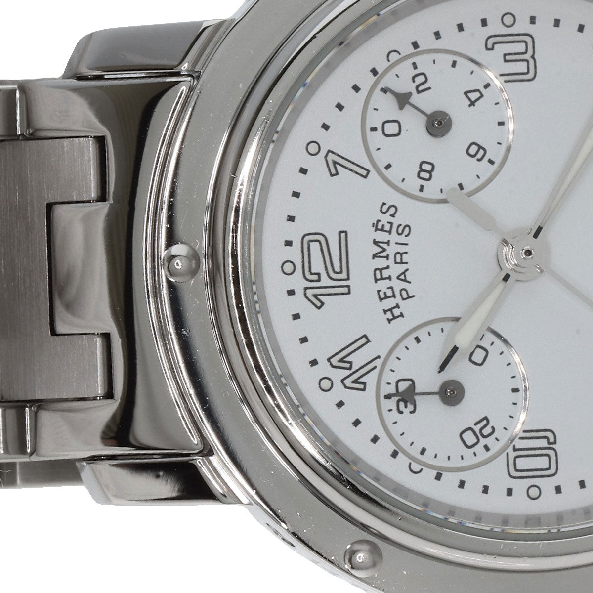 HERMES Clipper Chronograph New Buckle Watches CL1.310 Stainless Steel/Stainless Steel Ladies