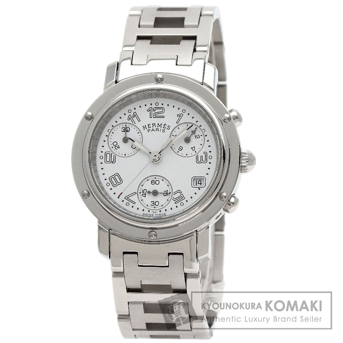 HERMES Clipper Chronograph New Buckle Watches CL1.310 Stainless Steel/Stainless Steel Ladies