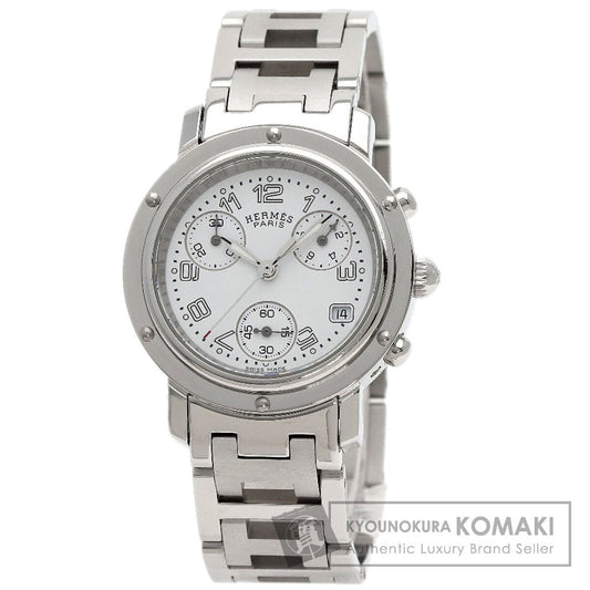 HERMES Clipper Chronograph New Buckle Watches CL1.310 Stainless Steel/Stainless Steel Ladies