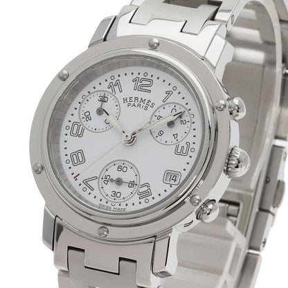 HERMES Clipper Chronograph New Buckle Watches CL1.310 Stainless Steel/Stainless Steel Ladies