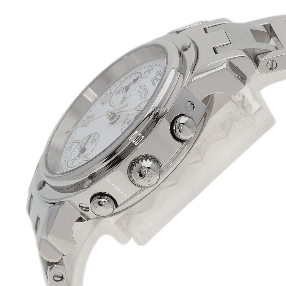 HERMES Clipper Chronograph New Buckle Watches CL1.310 Stainless Steel/Stainless Steel Ladies