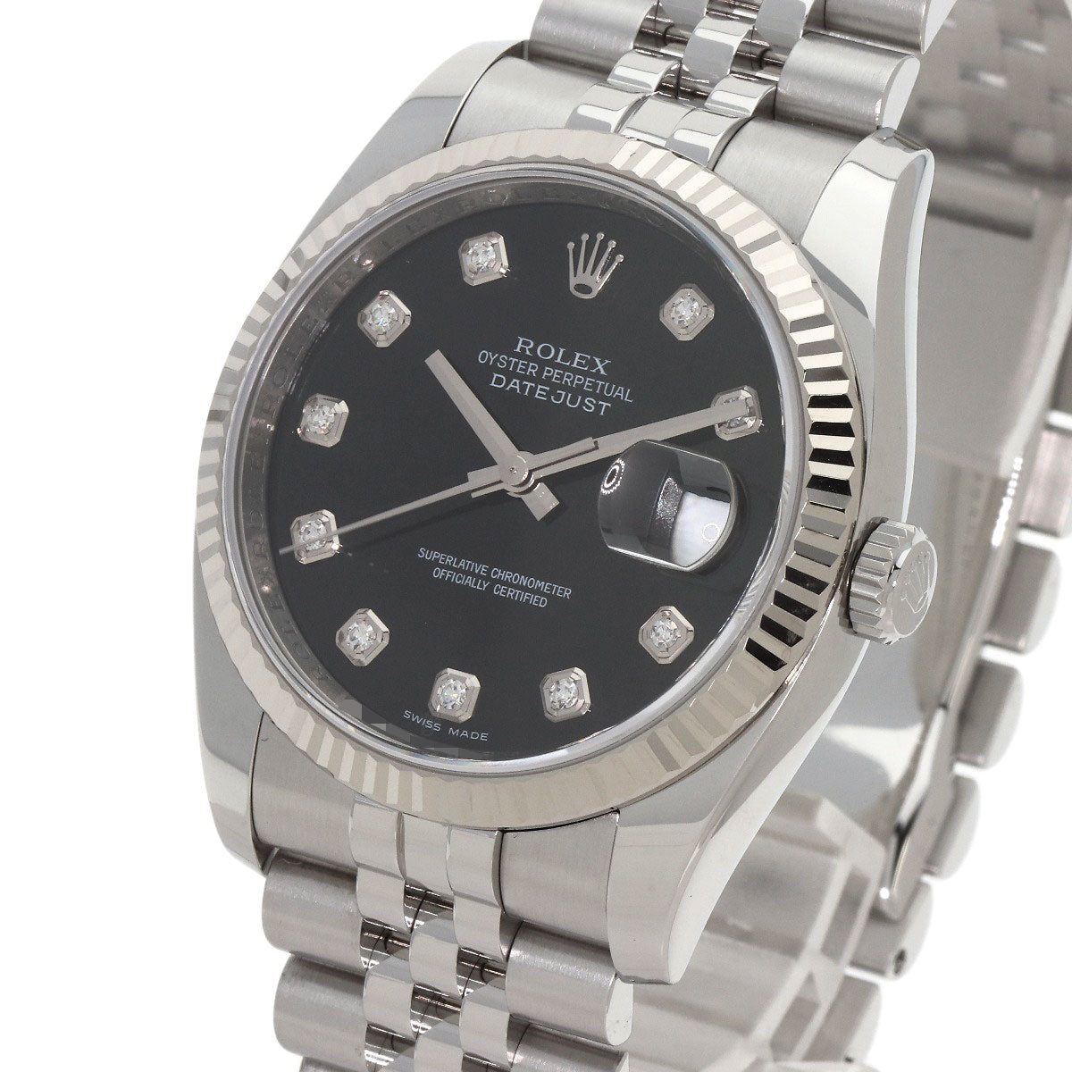 ROLEX DATEJUST 10P Diamond Watches 116234G Stainless Steel/Stainless Steel mens