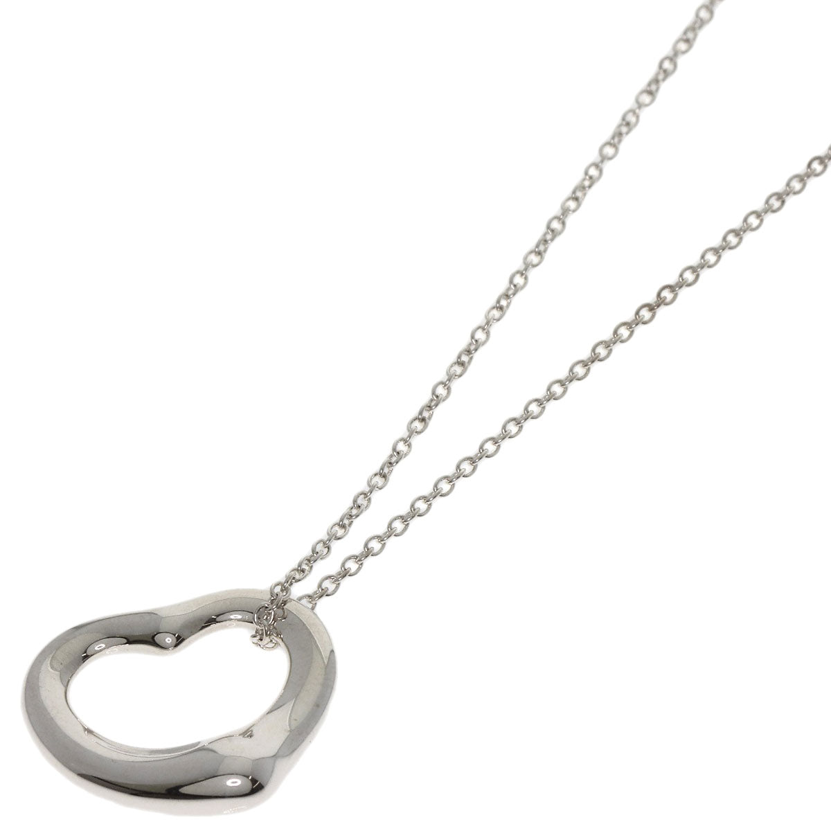 TIFFANY&Co. Open heart Necklace Silver Ladies [Used]