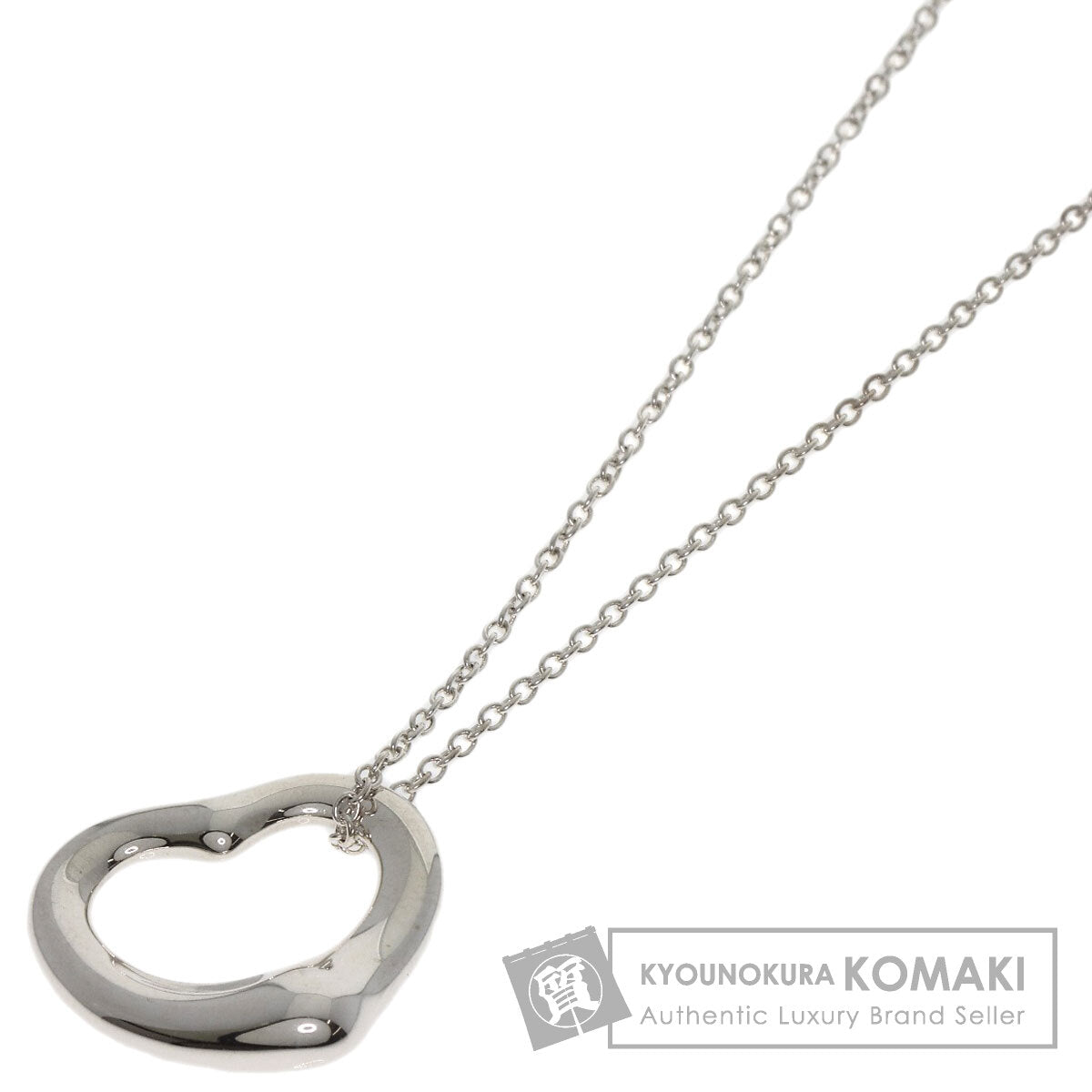 TIFFANY&Co. Open heart Necklace Silver Ladies [Used]